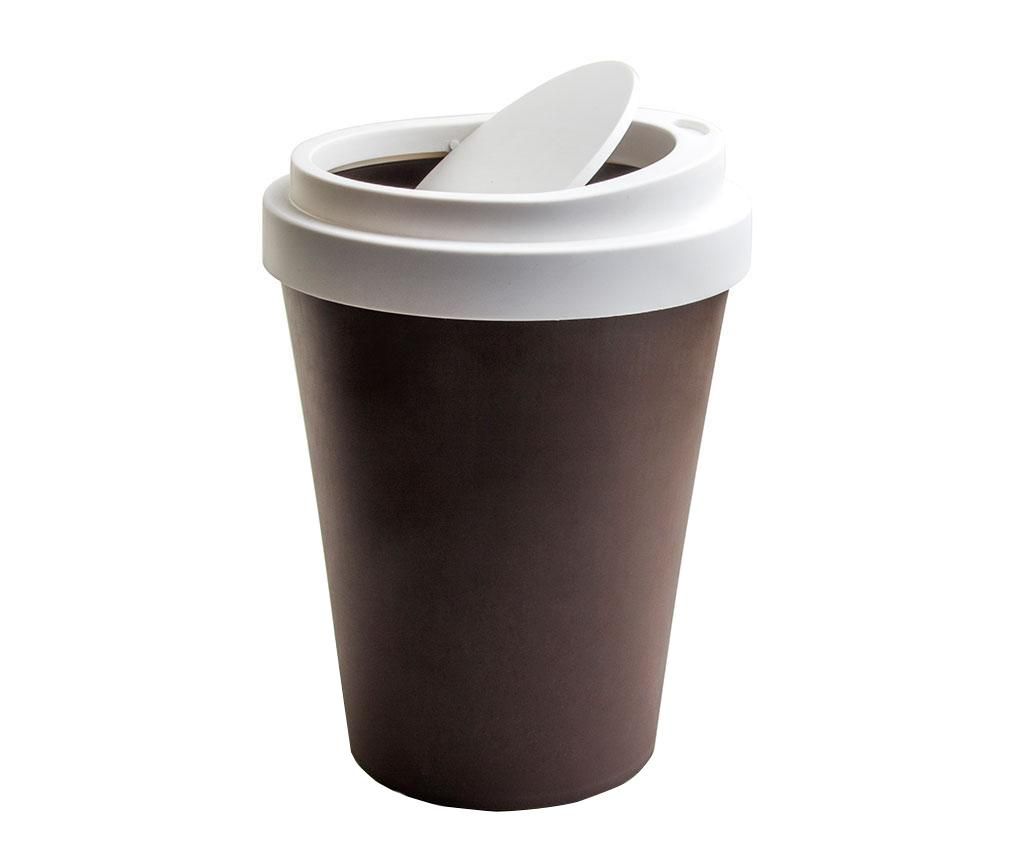 Cos de gunoi cu capac Coffee Brown 7.9 L - Qualy, Maro