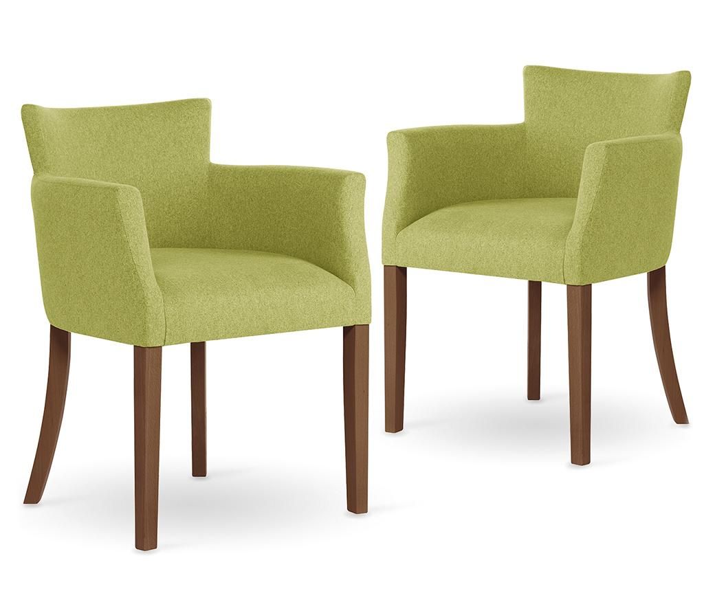 Set 2 scaune Santal Brown & Light Green - Ted Lapidus Maison, Verde