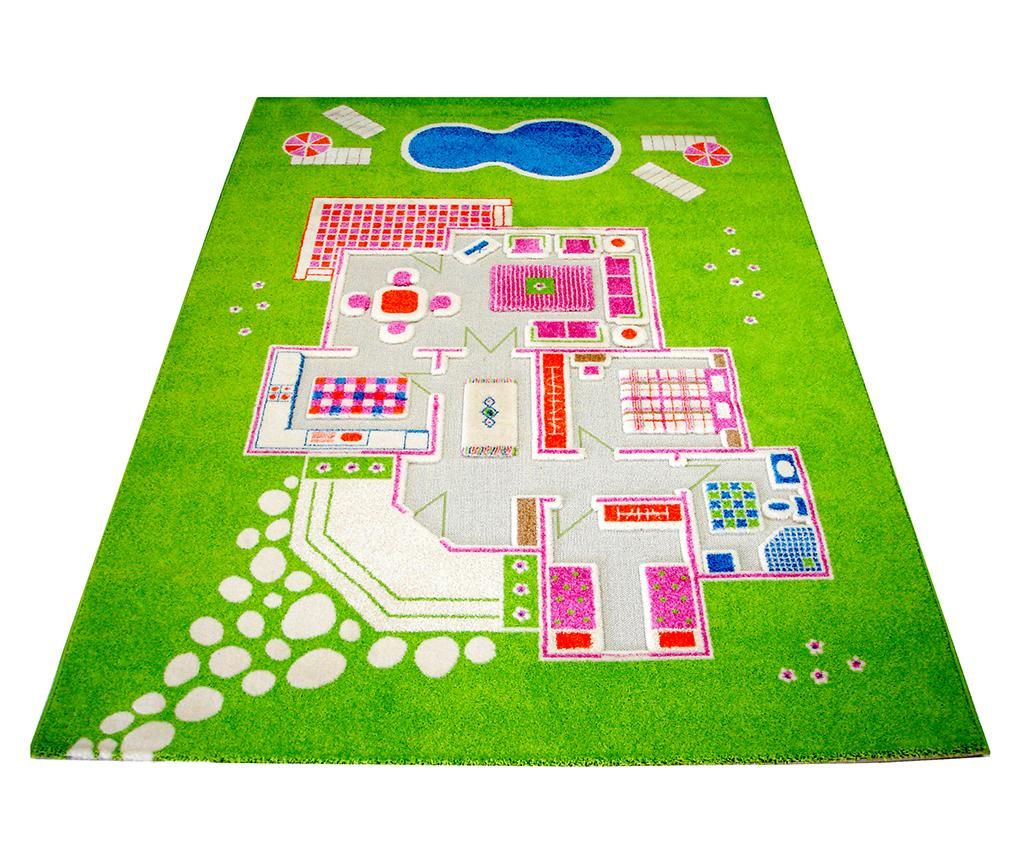 Covor de joaca Ivi, Playhouse Long 3D Green, 160x230 cm, polipropilena - Ivi, Verde