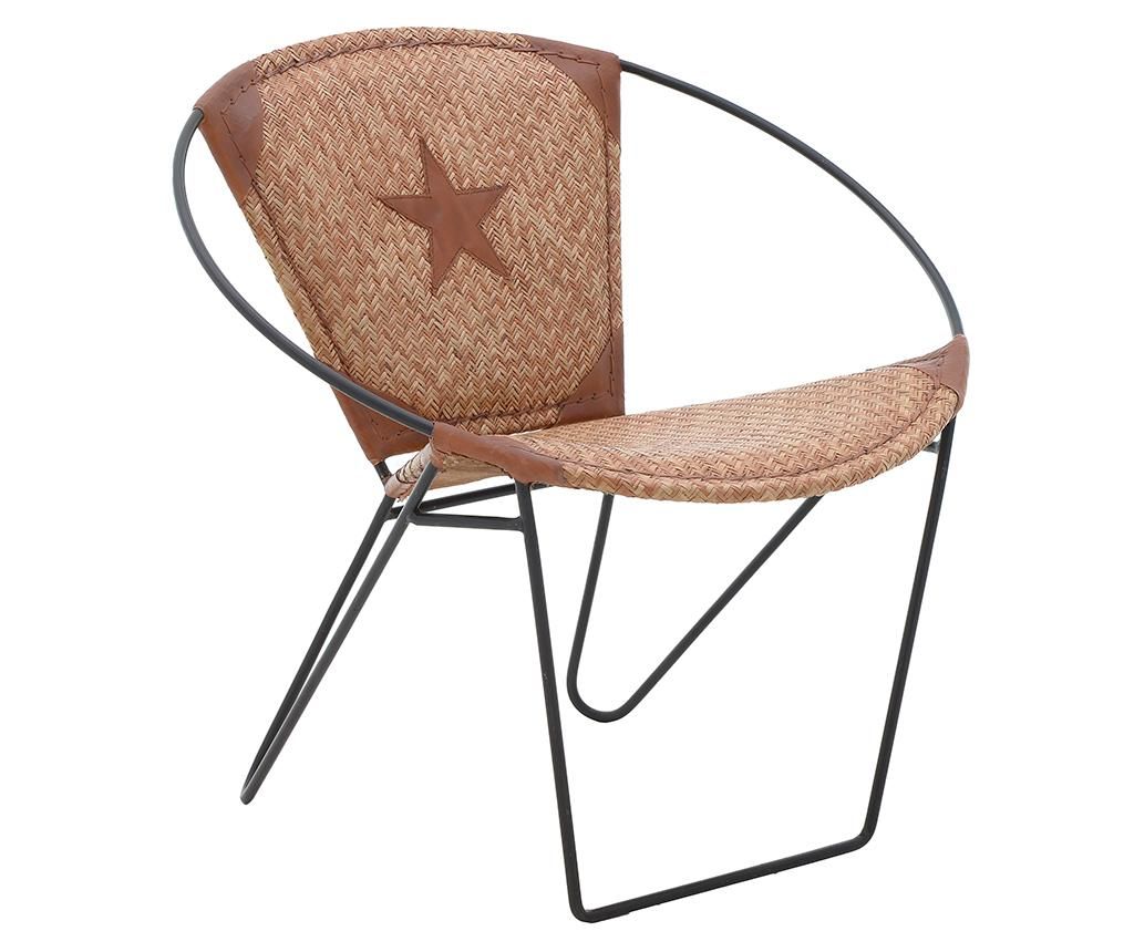 Scaun Circle Star Leather - inart, Crem,Negru