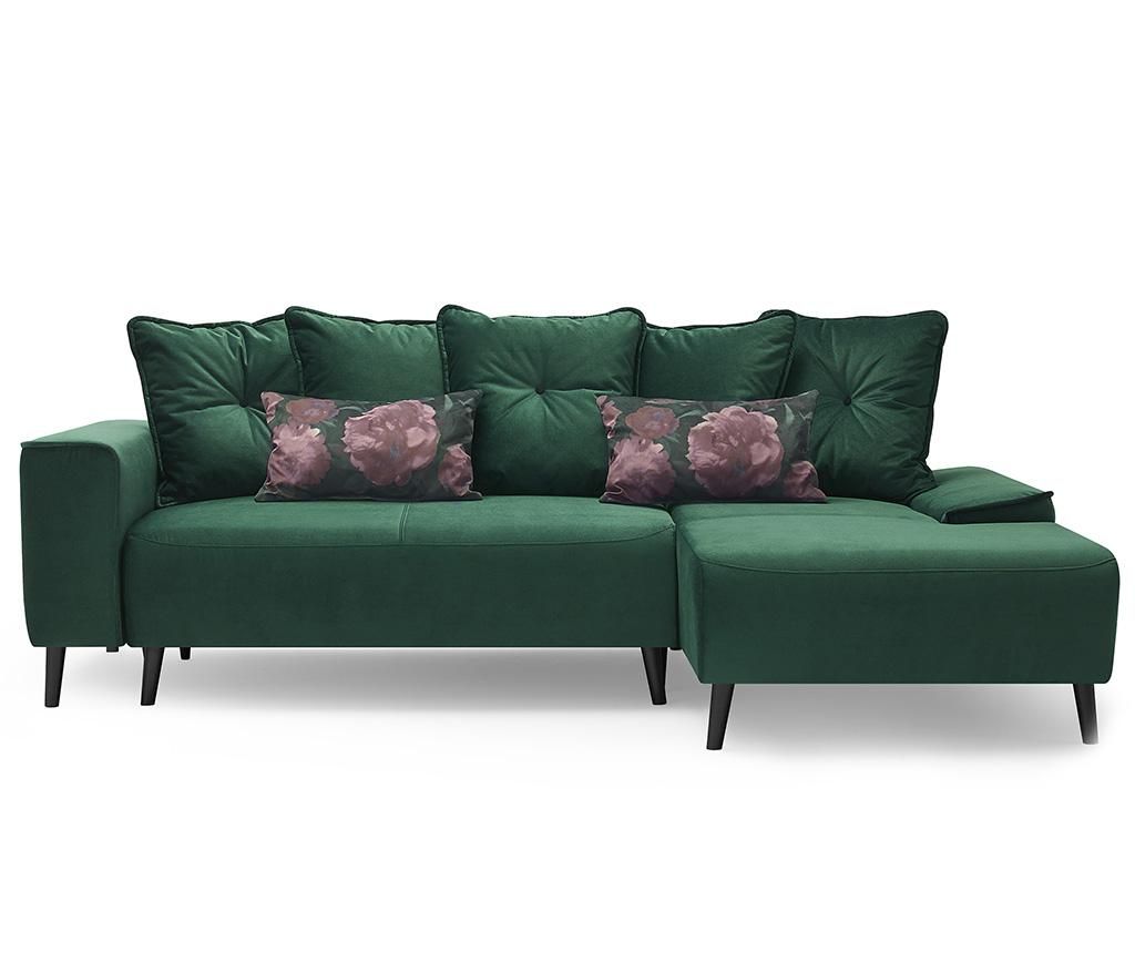 Coltar extensibil dreapta Bobochic Paris, Hera Bis Green, 260x160x95 cm - Bobochic Paris, Verde