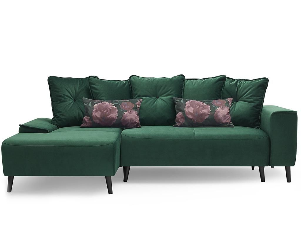 Coltar extensibil stanga Bobochic Paris, Hera Bis Green, 260x160x95 cm - Bobochic Paris, Verde