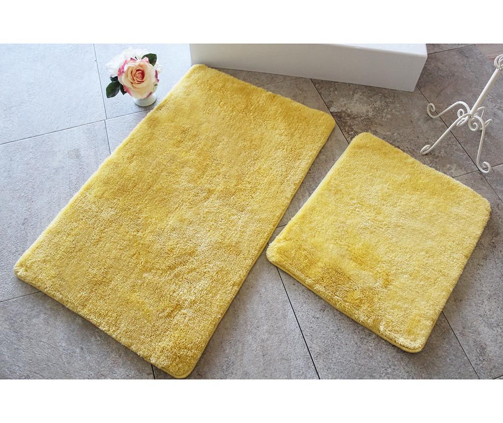 Set 2 covorase de baie Manilla Yellow - Chilai Home by Alessia, Galben & Auriu