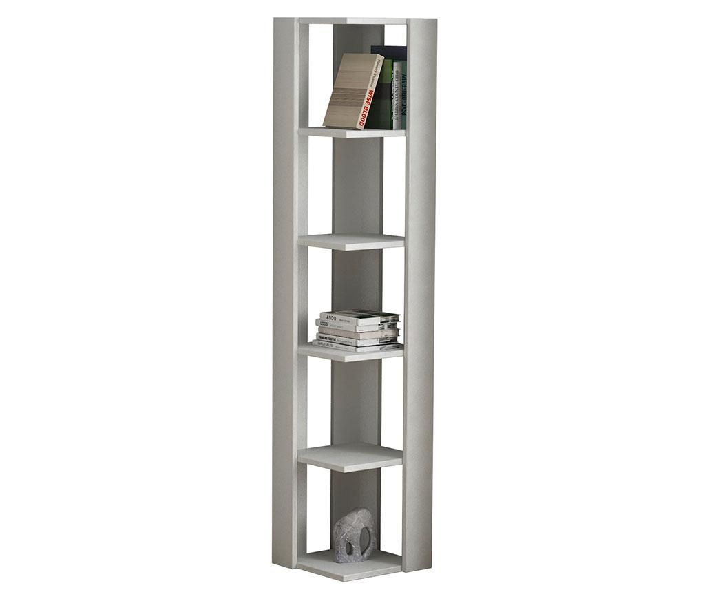 Corp biblioteca Decortie, Lary White, PAL melaminat cu grosimea 18 mm, 34x34x161 cm - Decortie, Alb