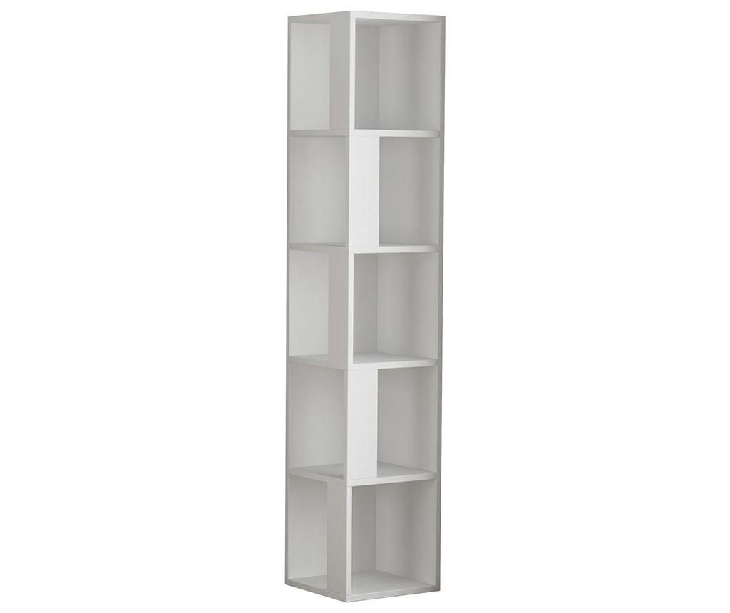 Corp biblioteca Decortie, Nikky White, PAL melaminat cu grosimea 18 mm, 34x34x161 cm - Decortie, Alb