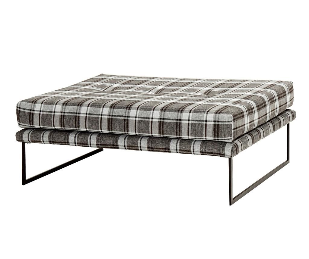 Bancheta Balcab Home, Relax Ekose Grey, 118x82x42 cm - Balcab Home, Gri & Argintiu