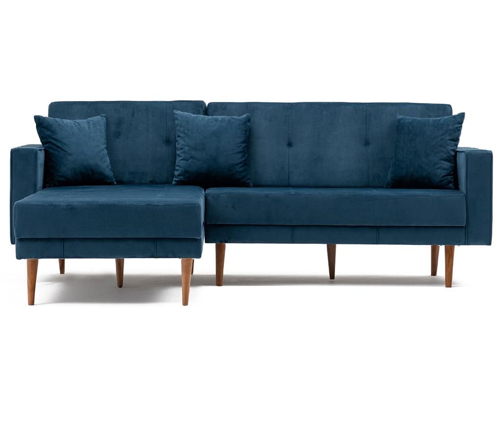 Coltar extensibil stanga Balcab Home, Dublin Sax Blue, 220x180x90 cm - Balcab Home, Albastru