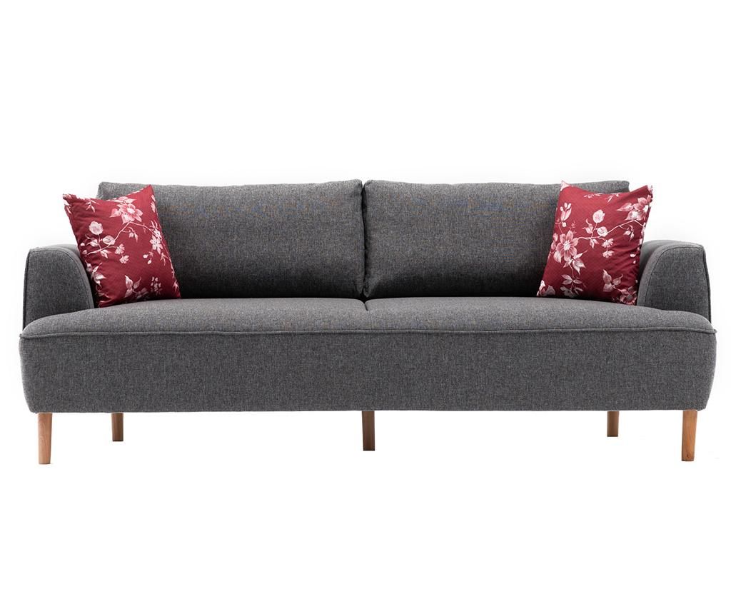 Canapea 3 locuri Balcab Home, Felix Extra Soft Dark Grey, 230x98x90 cm - Balcab Home, Gri & Argintiu