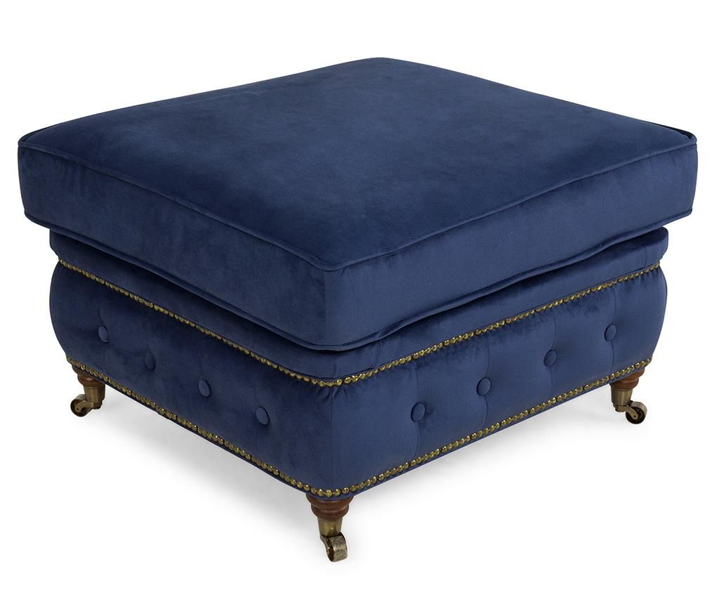 Taburet pentru picioare Kalatzerka, Chesterfield Petrol Blue, albastru petrol, 75x70x45 cm - Kalatzerka, Albastru