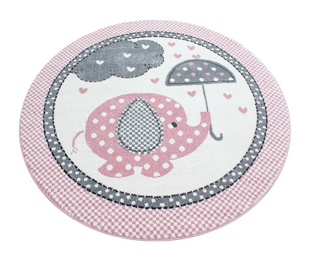 Covor Ayyildiz Carpet, Elephant Round Pink, 120 cm, polipropilena fixata termic, roz – Ayyildiz Carpet, Roz Ayyildiz Carpet imagine reduceri 2022