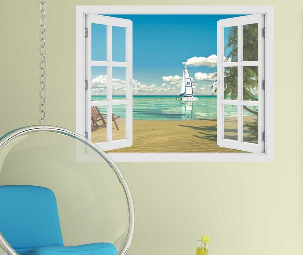 Sticker 3D Beestick, Window Tropical Beach, vinilin - BeeStick, Multicolor