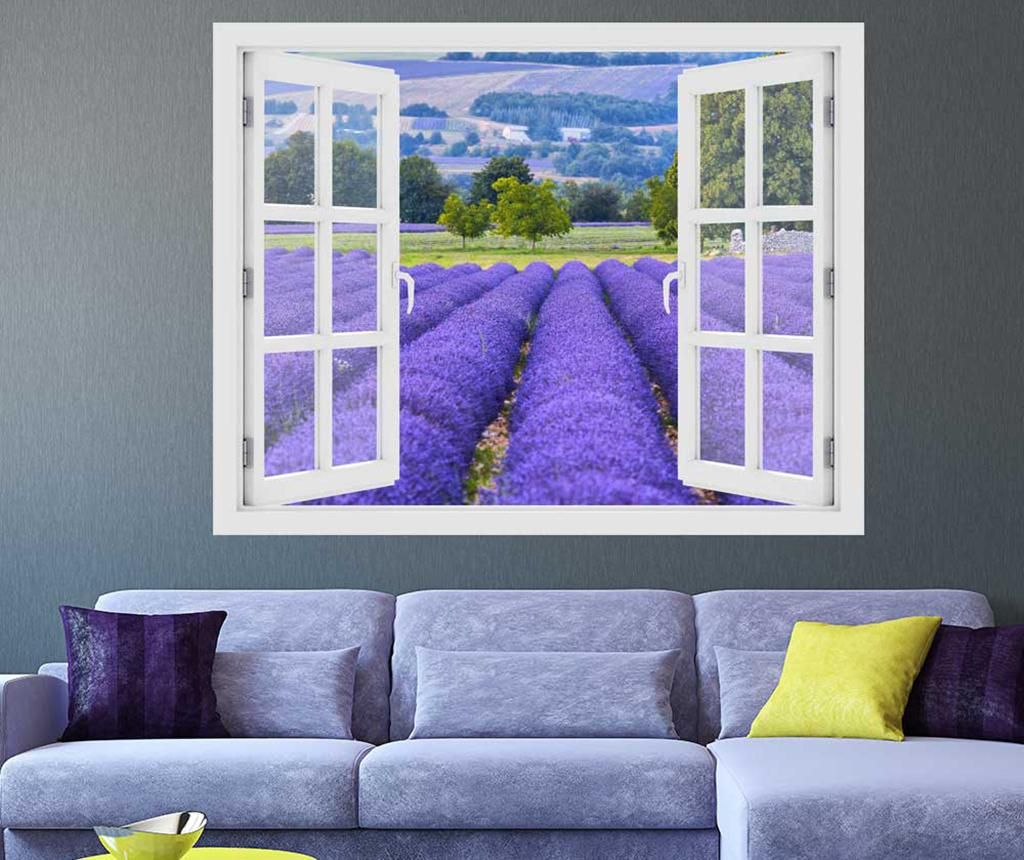 Sticker 3D Window Lavender Field Provence - BeeStick, Multicolor