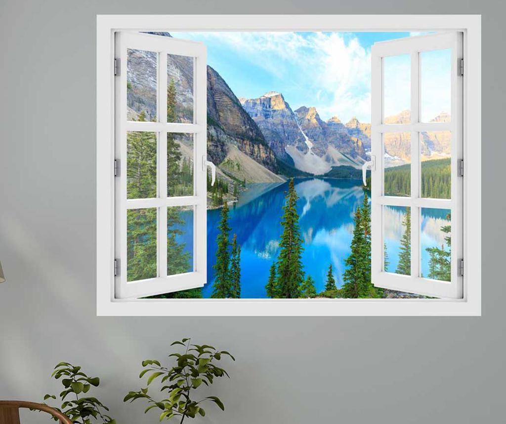 Sticker 3D Window Canada Moraine Lake - BeeStick, Multicolor