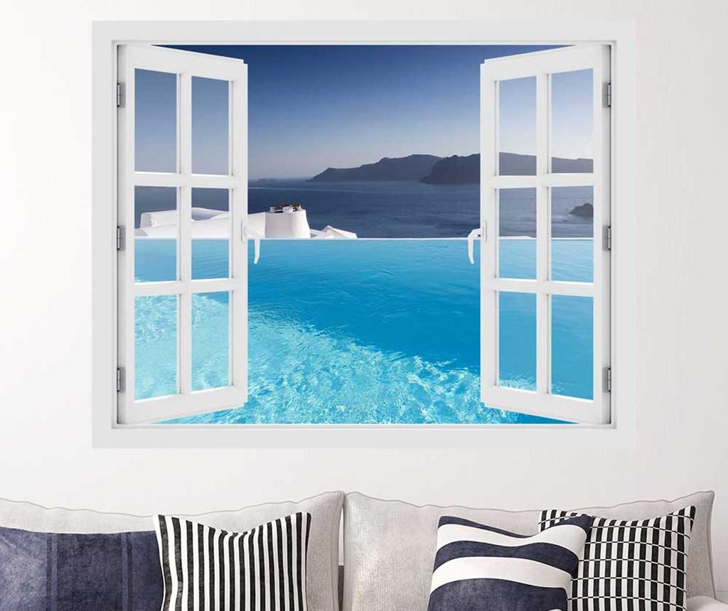 Sticker 3D Window Pool Aegean Sea - BeeStick, Multicolor