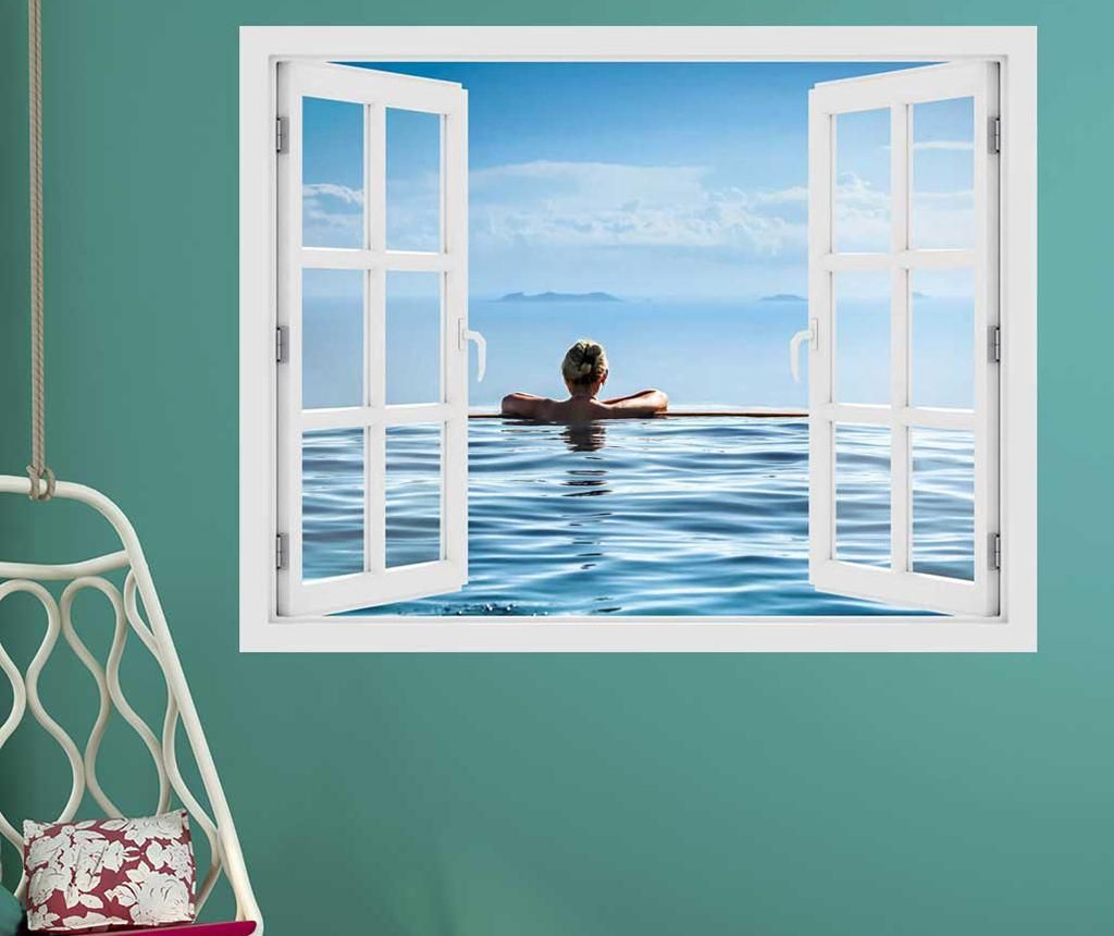 Sticker 3D Window Pool Relax - BeeStick, Multicolor