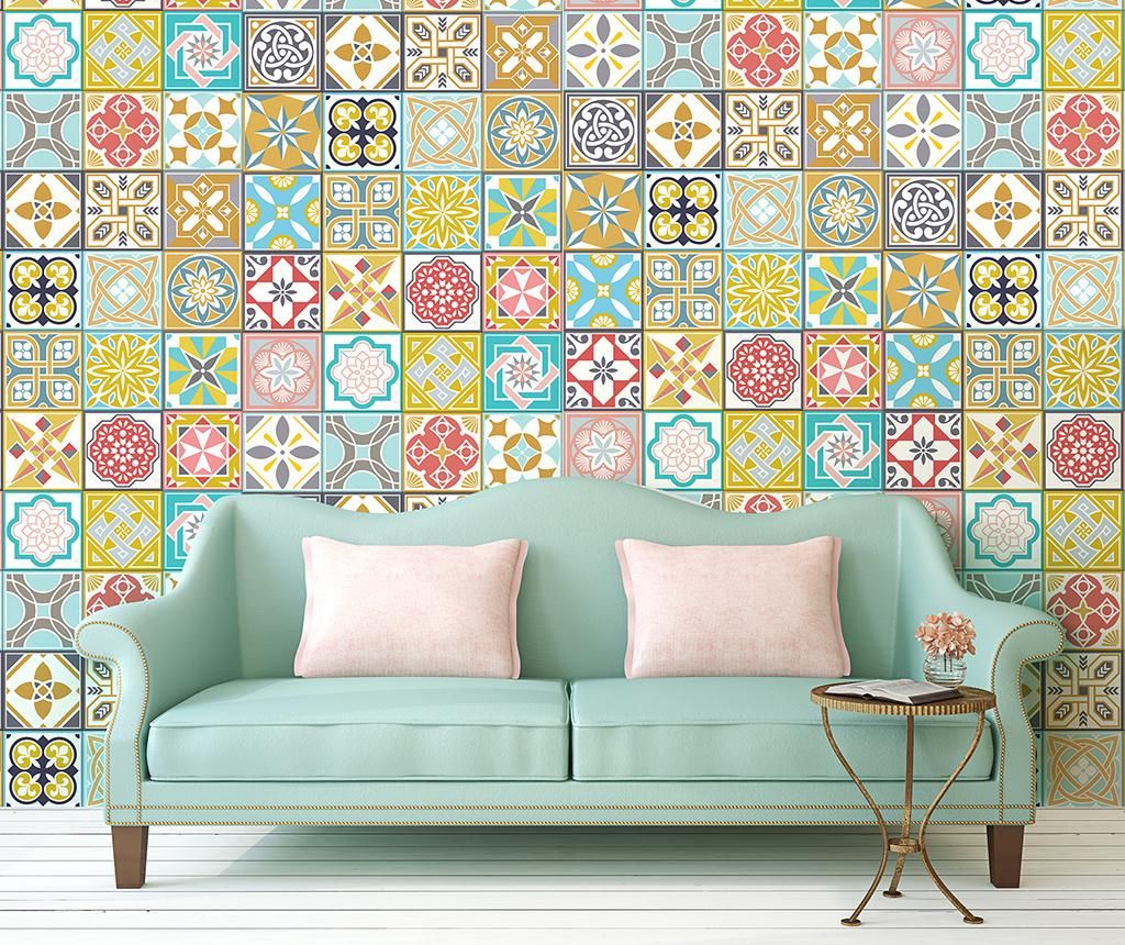 Set 24 stickere Malia Colorful Home Tiles – Wallplus, Multicolor vivre.ro