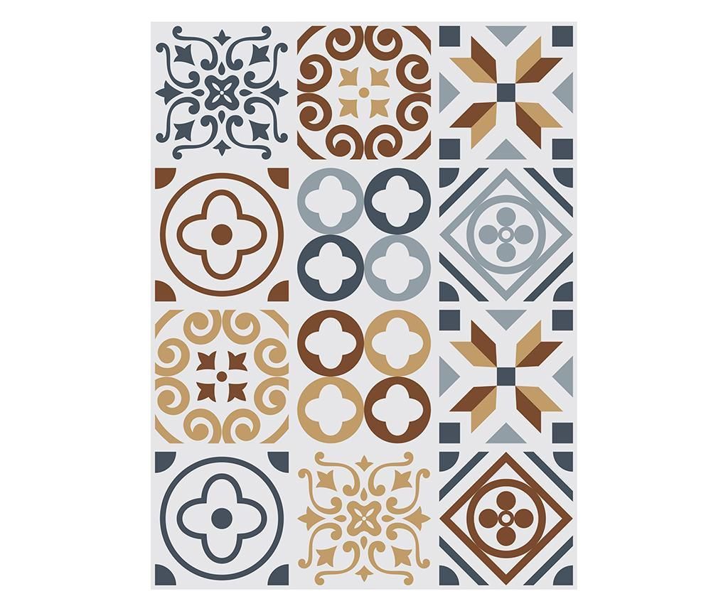 Set 24 stickere Tile Pattern – Wallplus, Multicolor vivre.ro