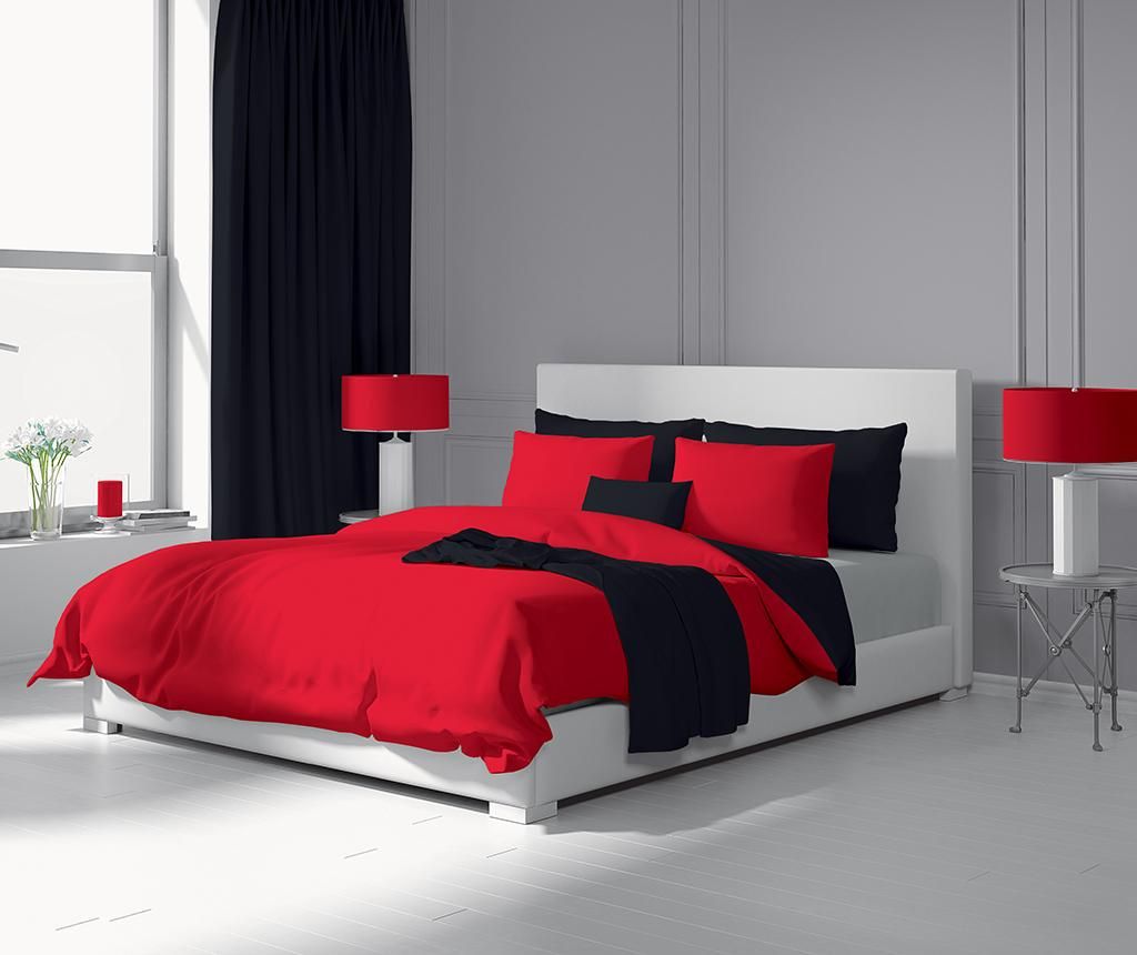 Lenjerie de pat Single Satin Dilios, Duo Red & Black, bumbac satinat, 150×220 – Dilios, Negru,Rosu Dilios