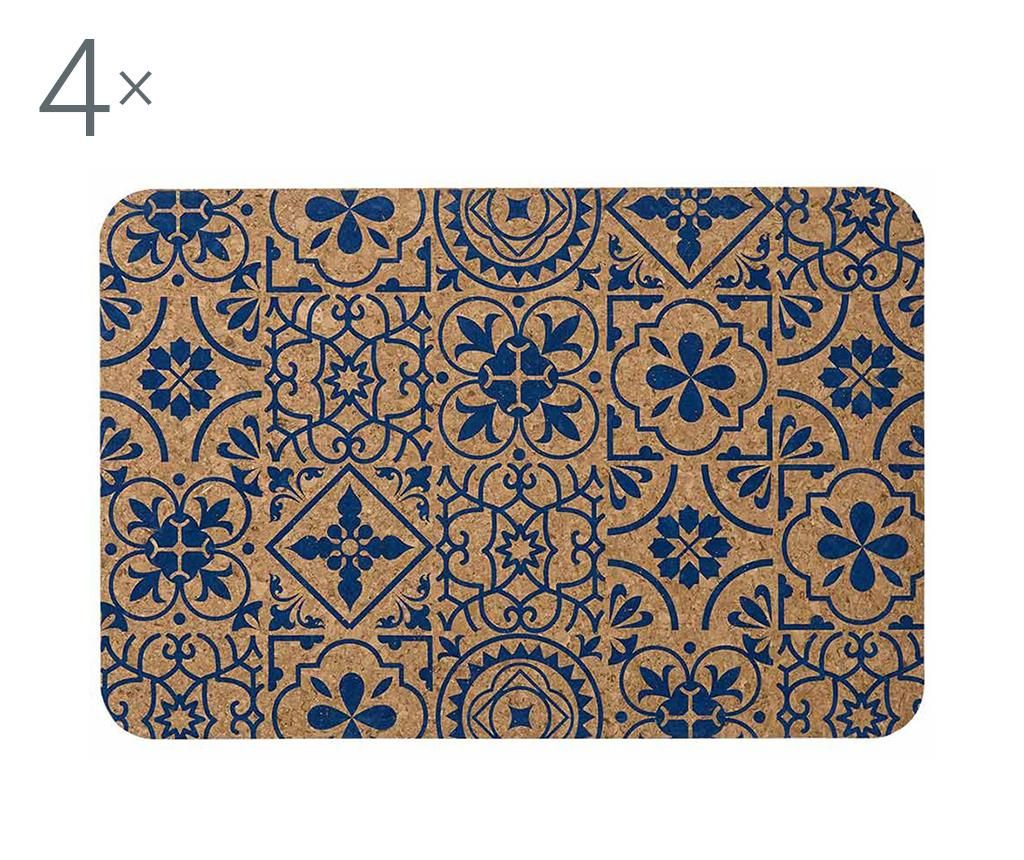 Set 4 suporturi farfurii Morocco Tile Navy 30x45 cm