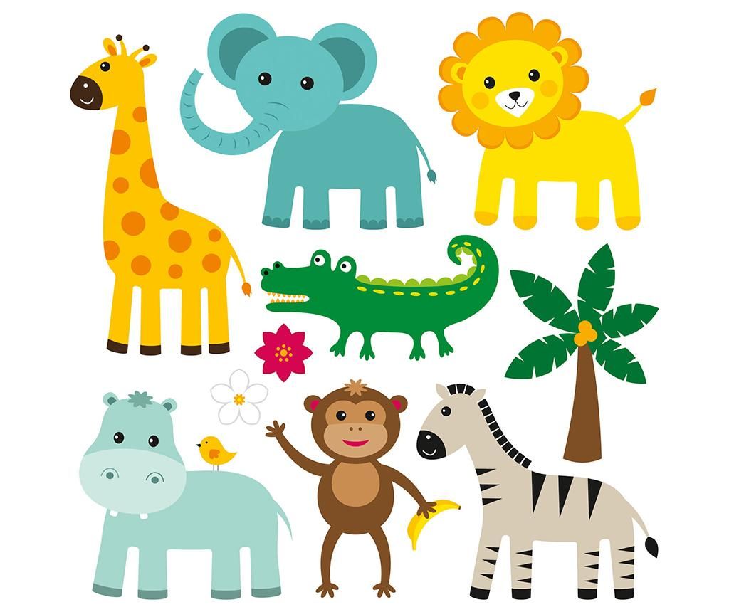 Set 10 stickere Wild Friends 55×55 cm – Evila Originals, Multicolor
