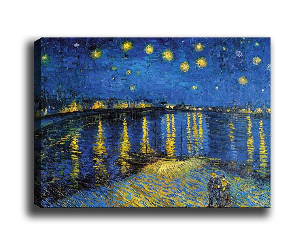 Tablou Starry Night Over the Rhone 70x100 cm - Tablo Center, Multicolor