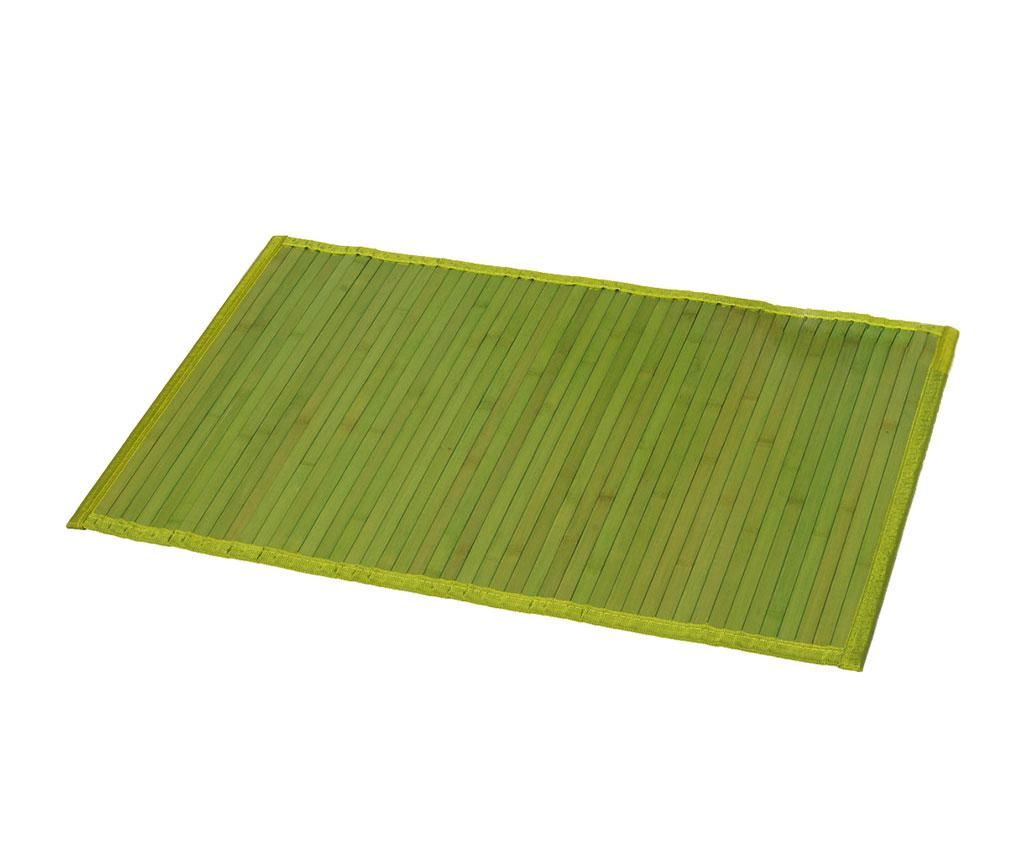 Covoras de baie Tendance, Lines Green, lemn de bambus, 50×80 cm, verde – Tendance, Verde Tendance