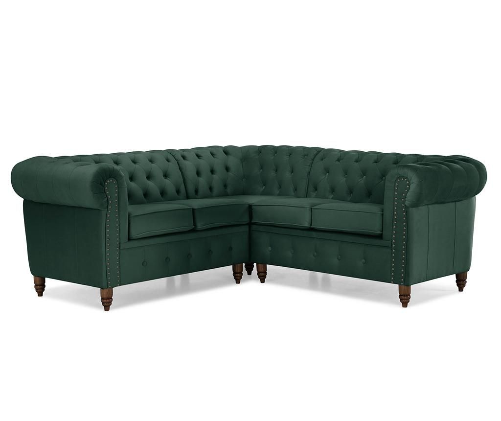 Coltar Kalatzerka, Chesterfield Dark Green, 205x86x80 cm - Kalatzerka, Verde