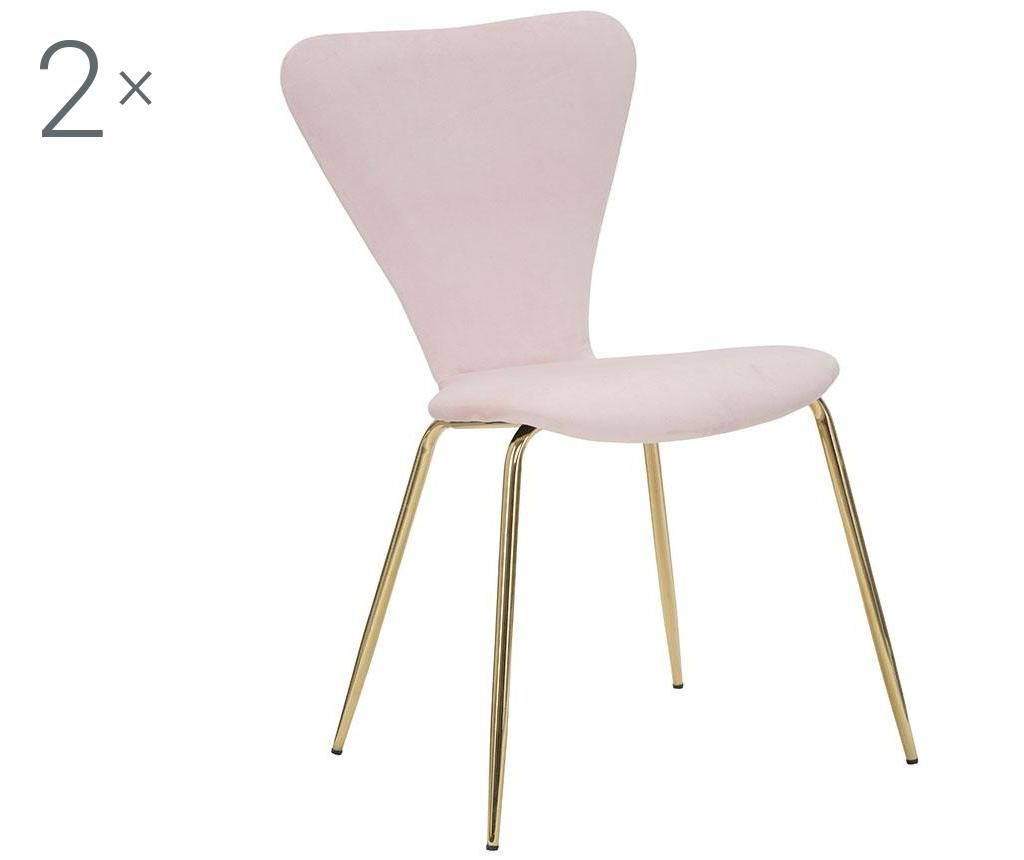 Set 2 scaune Glam Simple Pink - Mauro Ferretti, Roz