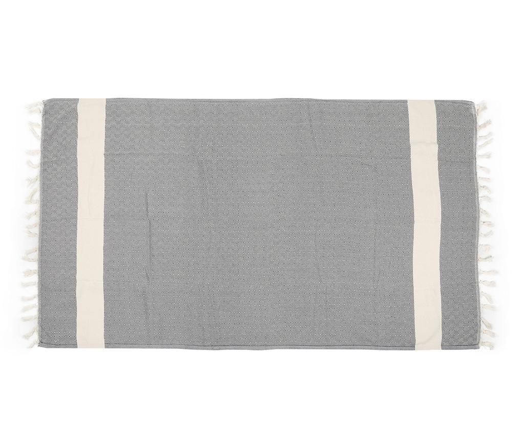 Prosop de plaja Fouta Elmas Akustik Anthracite 100x180 cm - Eponj Home, Crem