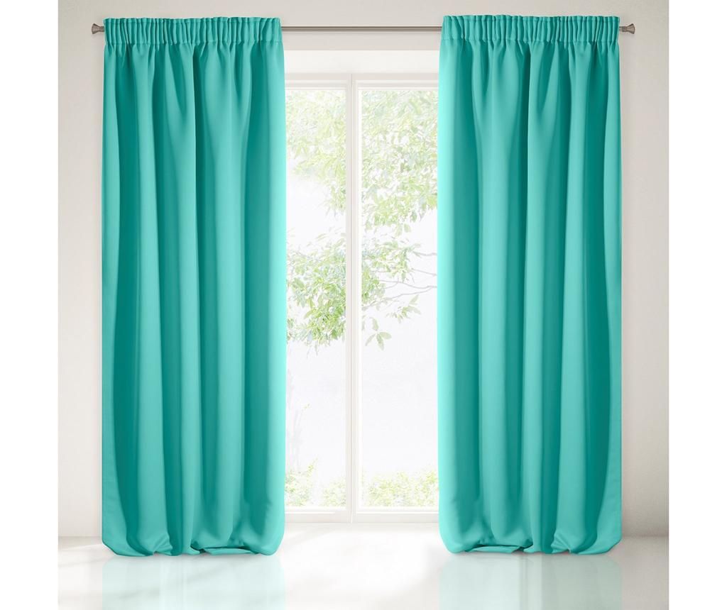 Draperie Logan Turquoise 135x270 cm - Eurofirany, Verde