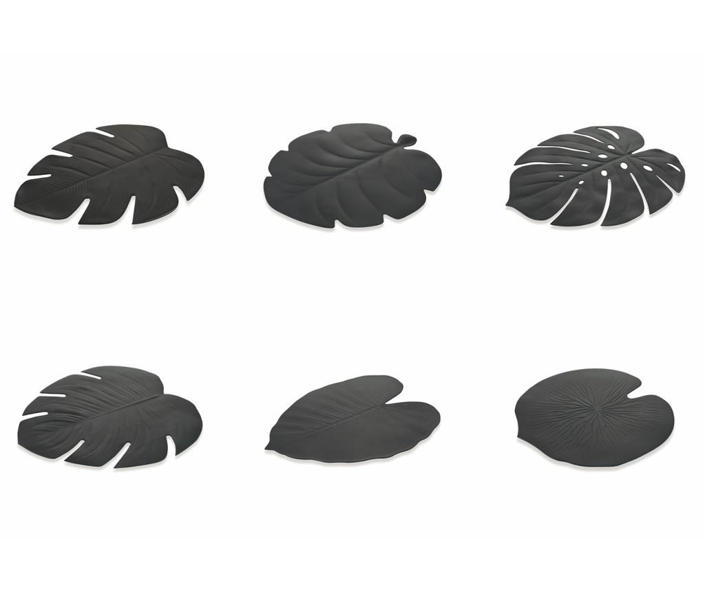 Set 6 suporturi pentru farfurii Jungle Black 37x47 cm