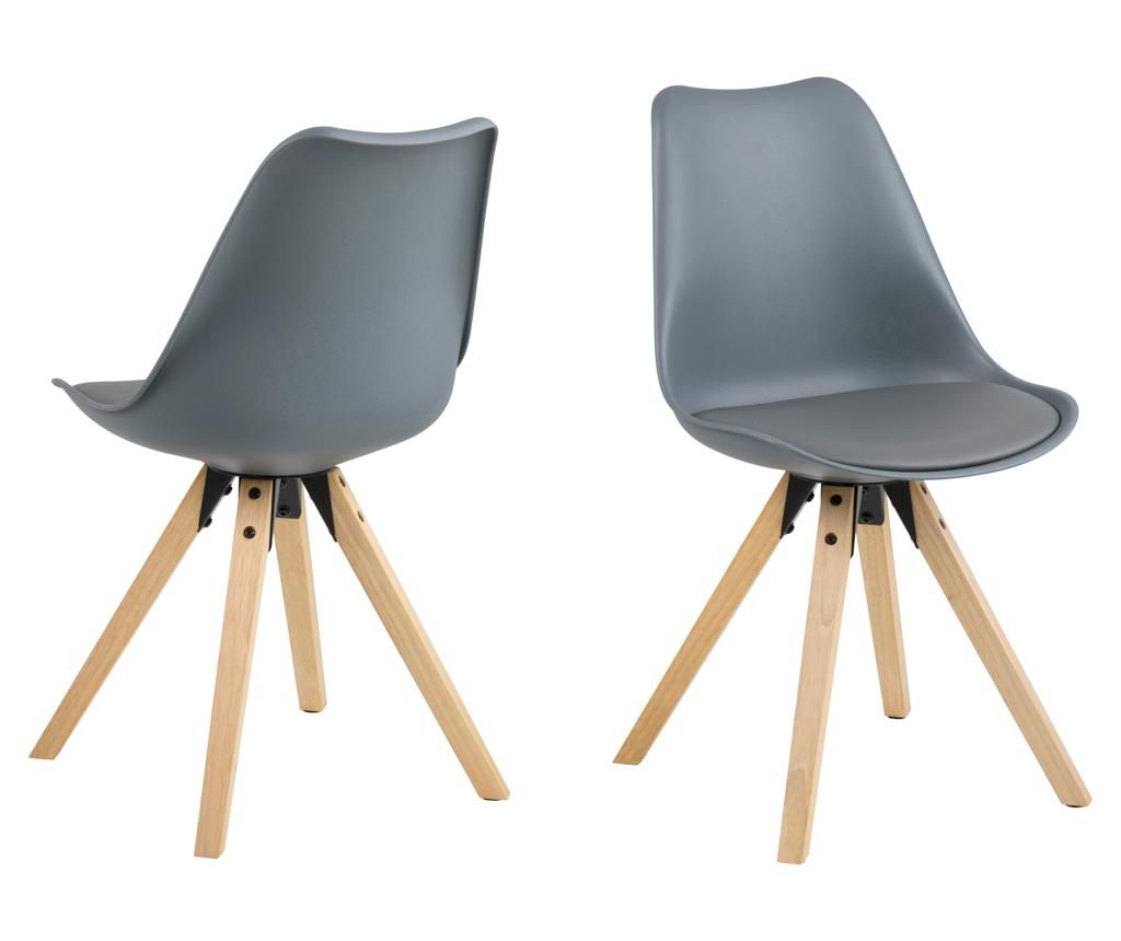Set 2 scaune Actona, Dima Style Grey, 55x49x85 cm - actona