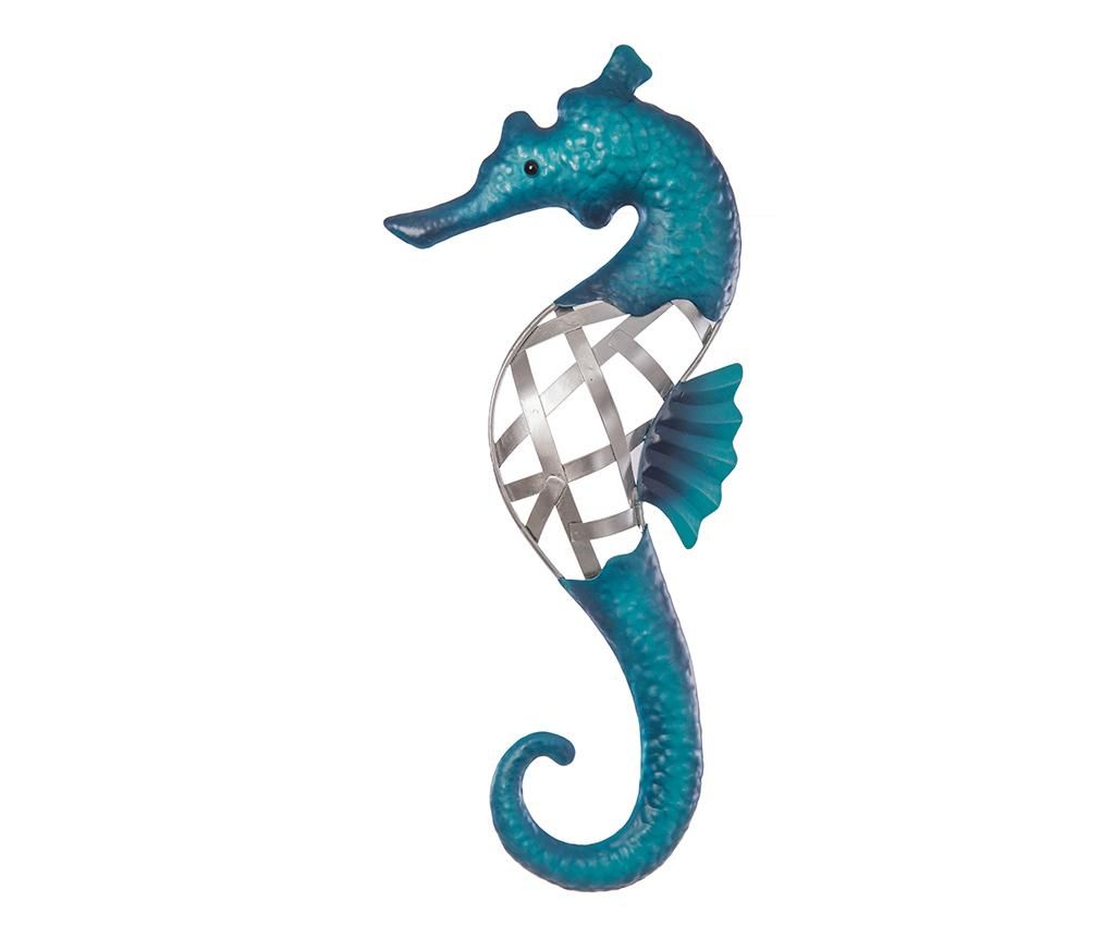 Decoratiune de perete Seahorse - LDK GARDEN, Albastru,Gri & Argintiu