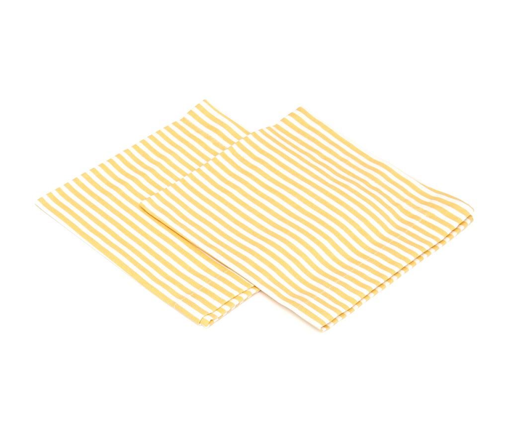 Set 2 servete de masa American Stripes Yellow 40x40 cm