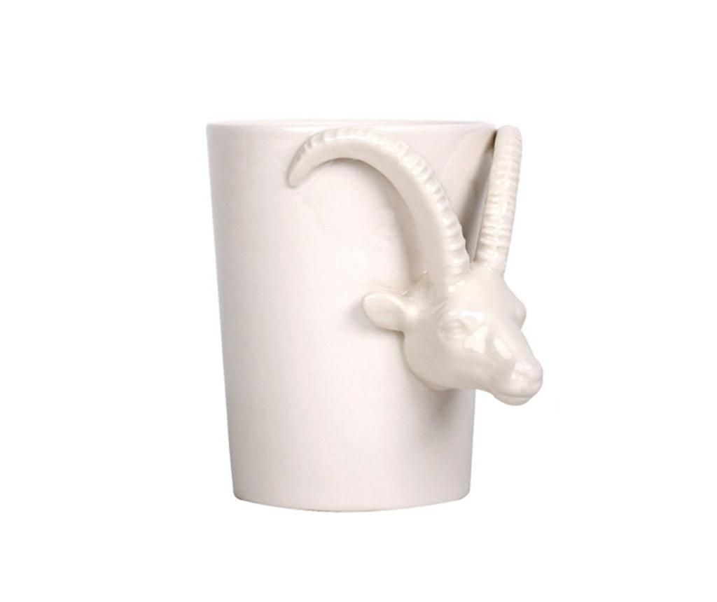 Cana Helio Ferretti, Savannah Goat, ceramica, 12x8x11 cm – Helio Ferretti, Alb Helio Ferretti