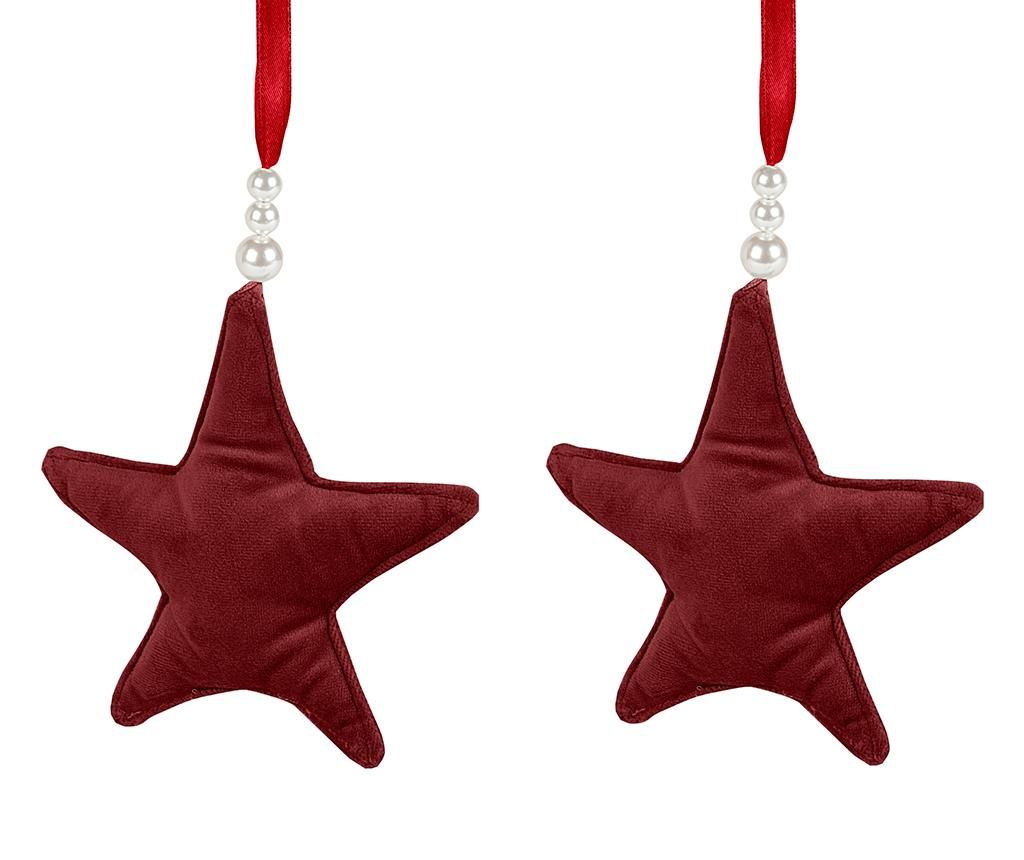 Set 2 decoratiuni suspendabile Star Red