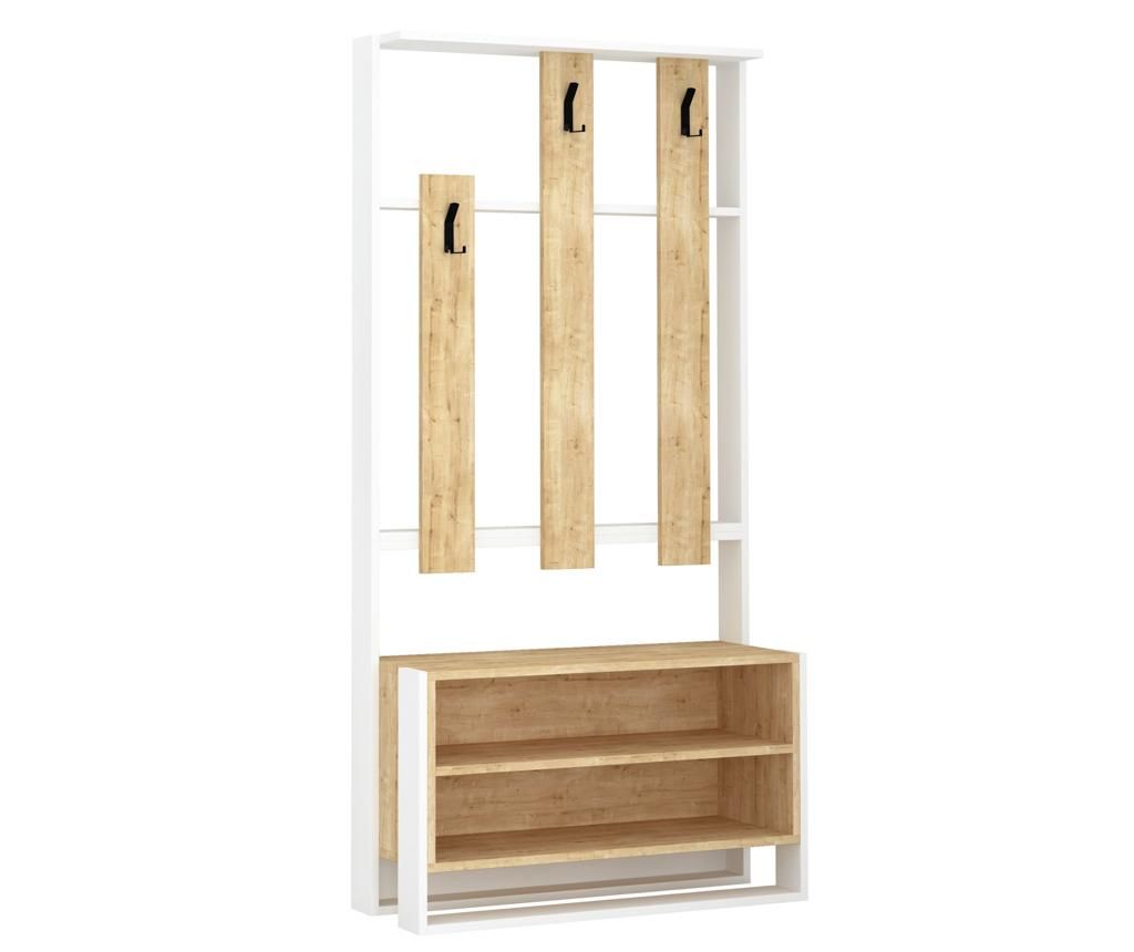 Cuier Decortie, Chester White and Oak, 90x36x180 cm, PAL melaminat - Decortie, Multicolor