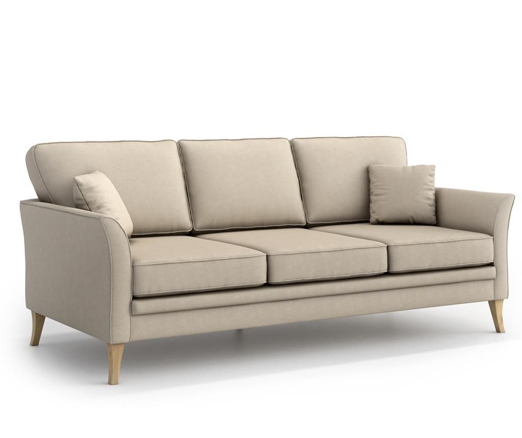 Canapea 3 locuri Optisofa, Juliett Beige, 202x92x85 cm - Optisofa, Crem