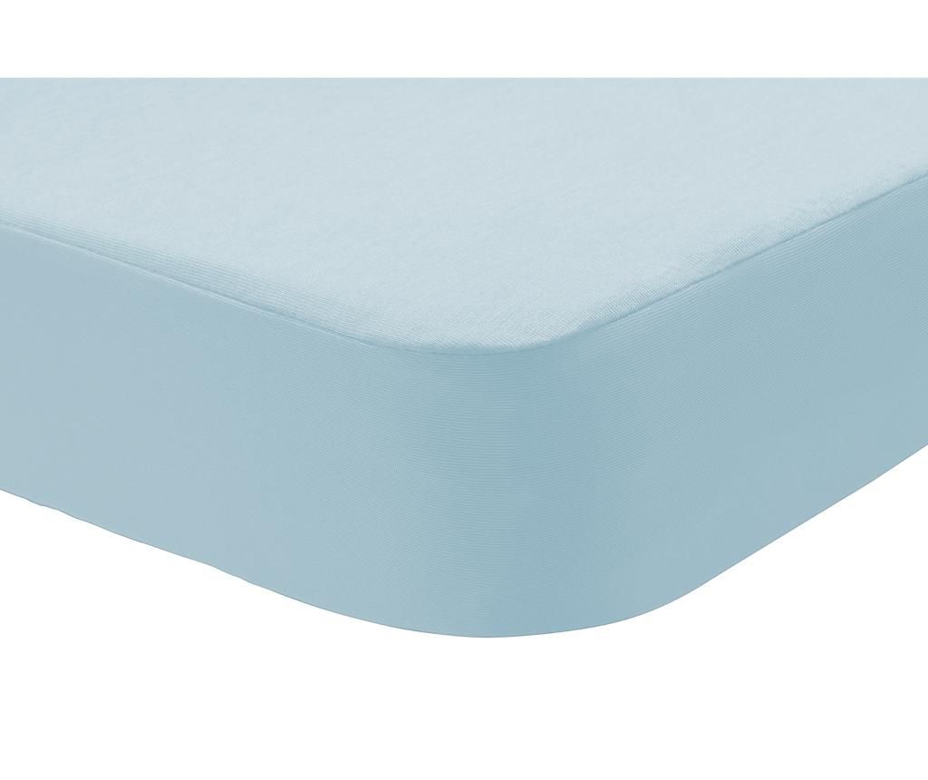 Cearsaf de pat cu elastic Dustin Blue 80x200cm – Pikolin, Albastru Pikolin