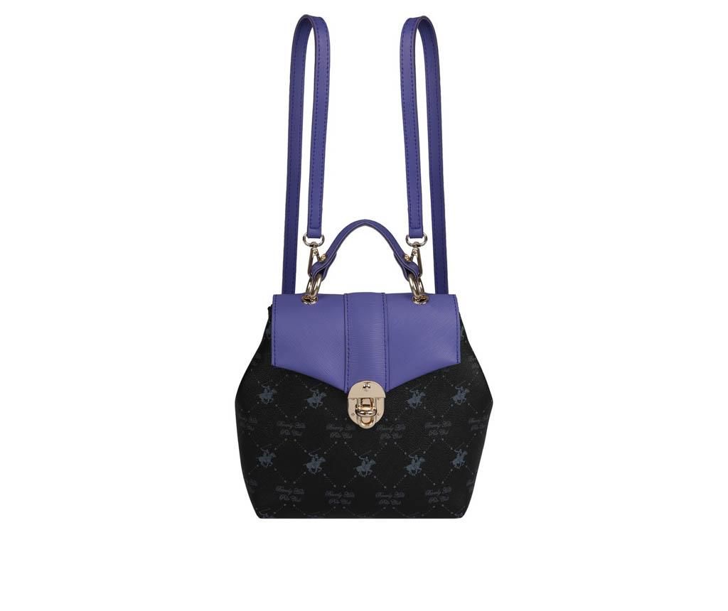 Geanta Exclusive Black & Lilac - Beverly Hills Polo Club, Negru