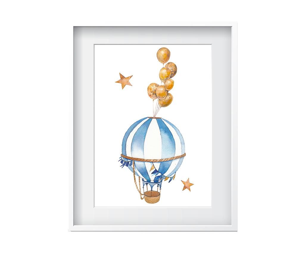 Tablou Oyo Kids, Baloons in the Air, poliester imprimat, 24x29 cm - Oyo Kids, Multicolor