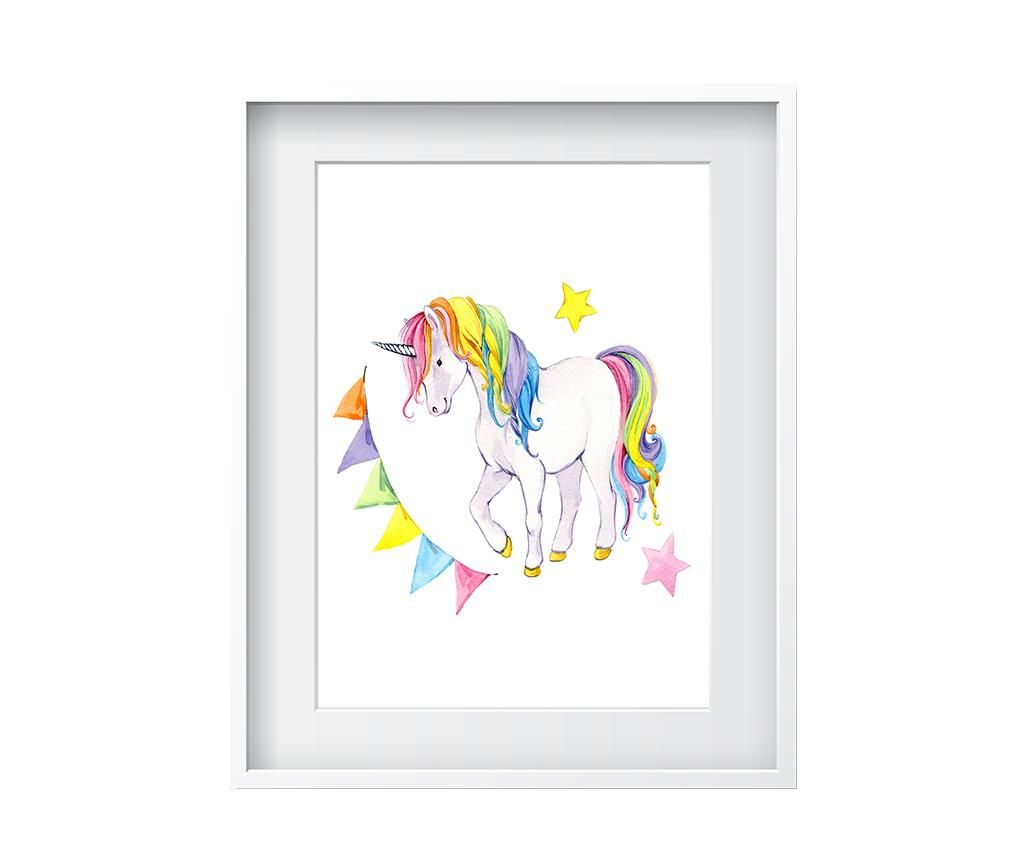 Tablou Oyo Kids, Unicorns, poliester imprimat, 24×29 cm, multicolor – Oyo Kids, Multicolor Oyo Kids