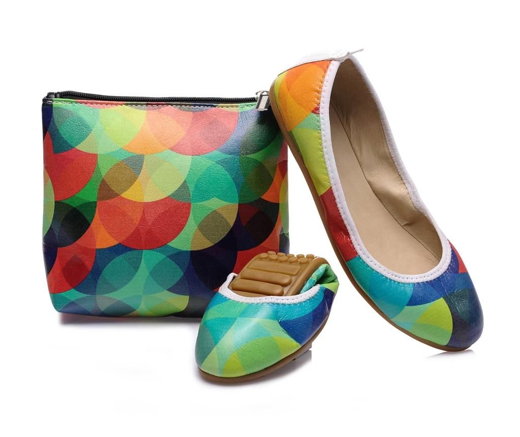Balerini dama cu geanta de transport Light Drops 38 – Foldy, Multicolor