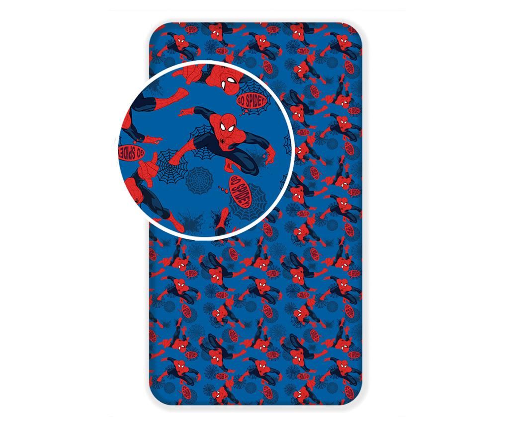 Cearsaf de pat cu elastic Spiderman 90x200 - Spider-Man by Marvel, Multicolor