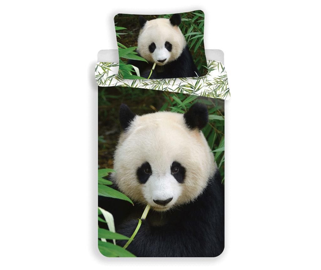 Set de pat Single Sweet Home, Panda, bumbac ranforce, multicolor, 140x200 - Sweet home, Multicolor