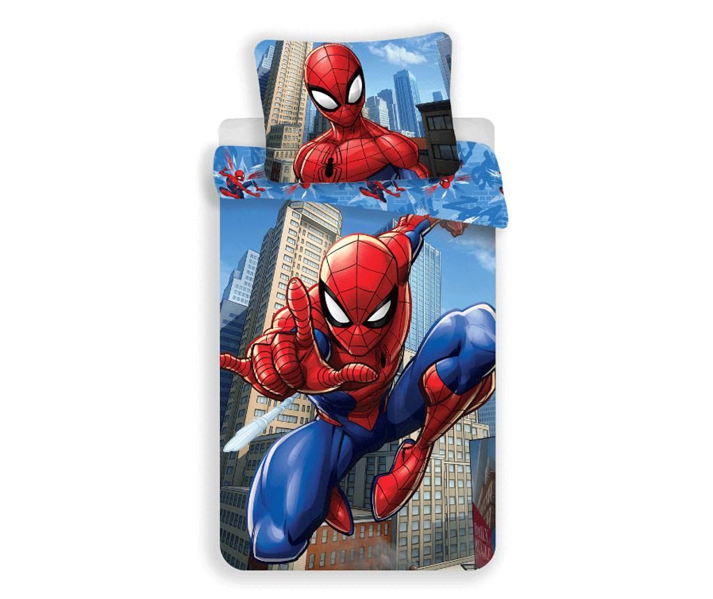 Set de pat Single Spiderman Blue 140x200 - Spider-Man by Marvel, Multicolor