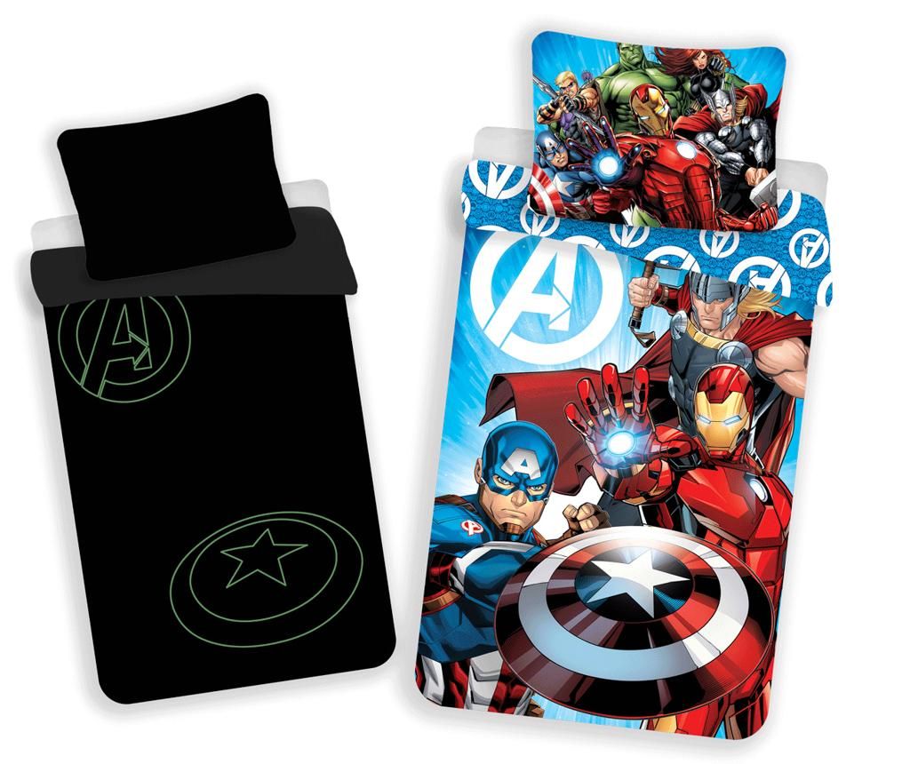 Set de pat Single Avengers Glow - Avengers by Marvel, Multicolor