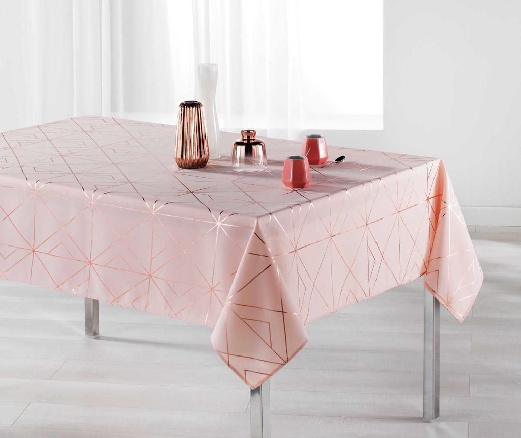 Fata de masa Quadris Pink and Rose Gold 150x240 cm