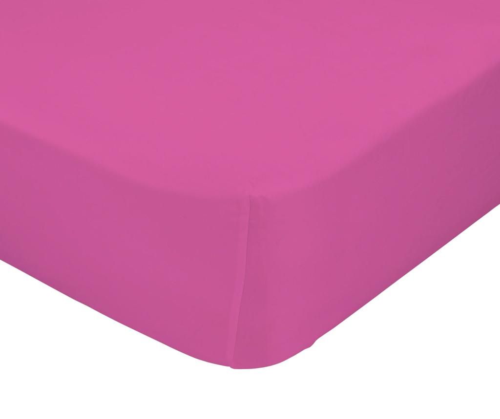 Cearsaf de pat cu elastic Basic Fuchsia 90x200 cm - Baleno Teen, Roz,Multicolor