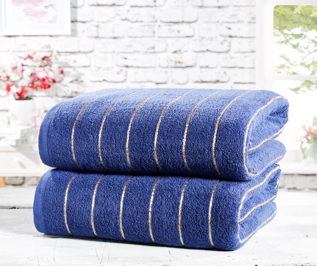 Set 2 prosoape de baie Sandringham Navy 90x140 cm